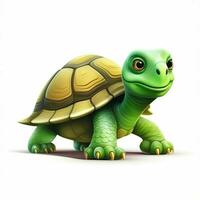 Schildkröte 2d Karikatur Vektor Illustration auf Weiß Hintergrund foto