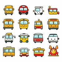 Transport Emojis 2d Karikatur Vektor Illustration auf Weiß b foto