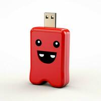 USB Spielzeug 2d Karikatur illustraton auf Weiß Hintergrund hoch qu foto