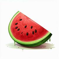 Wassermelone 2d Karikatur illustraton auf Weiß Hintergrund hoch foto