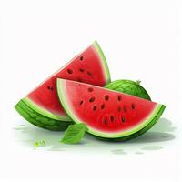 Wassermelone 2d Vektor Illustration Karikatur im Weiß backgro foto