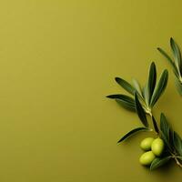 Olive minimalistisch Hintergrund hoch Qualität 4k hdr foto