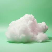 ein Baumwolle Süßigkeiten Grün Hintergrund mit flauschige Wolken foto
