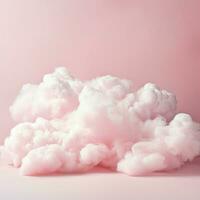 ein Baumwolle Süßigkeiten Rosa Hintergrund mit flauschige Wolken foto