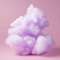 ein Baumwolle Süßigkeiten lila Hintergrund mit flauschige Wolken foto