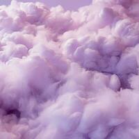 ein Baumwolle Süßigkeiten lila Hintergrund mit flauschige Wolken foto