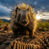 Stachelschwein wild Leben Fotografie hdr 4k foto