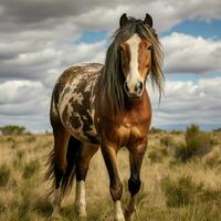 Foto von Pferd voll Schuss hoch Qualität hdr 16k Ultra hd