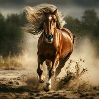 Foto von Pferd voll Schuss hoch Qualität hdr 16k Ultra hd