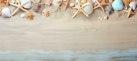 Muscheln auf das Strand Meer Sand Sommer, ai foto