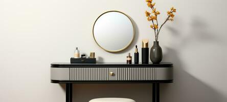 elegant minimalistisch Nichtigkeit Schemel Innere Zuhause Badezimmer, ai foto