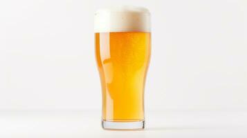 Foto von ein Bier trinken isoliert auf Weiß Hintergrund. generativ ai
