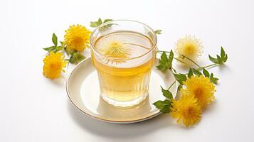 Foto von ein Chrysantheme Tee trinken isoliert auf Weiß Hintergrund. generativ ai