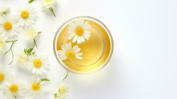 Foto von ein Chrysantheme Tee trinken isoliert auf Weiß Hintergrund. generativ ai