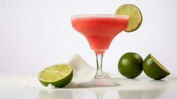 Foto von ein Guave Margarita trinken isoliert auf Weiß Hintergrund. generativ ai