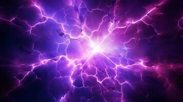 Explosion mit lila Beleuchtung. generativ ai foto