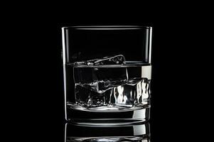 Schuss von transparent Trinken Glas spiegelt ai generativ foto