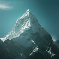 das schneebedeckt Spitzen von montieren Everest glitzern im das Sonnenlicht , ai generiert foto