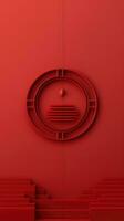 rot Chinesisch Mond- Neu Jahr Hintergrund ai generiert foto