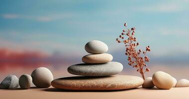 minimalistisch Zen Stein Hintergrund. ai generiert foto