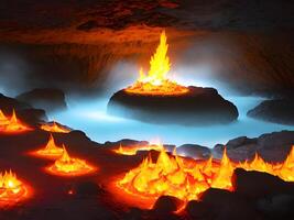 Lava fließen mit vulkanisch Lava foto