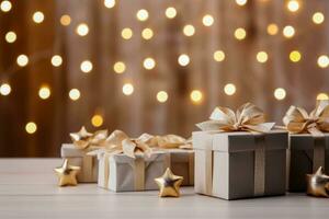 Kinder minimalistisch Stil Weihnachten Geschenke Anzeige Hintergrund mit leeren Raum zum Text foto