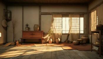 Kyoto Polyton rembrandt Atmosphäre ai generiert foto