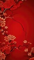 Chinesisch Hintergrund auf rot ai generiert foto