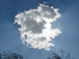 ein Fotografie von ein Blau Himmel mit Sonne Strahlen foto