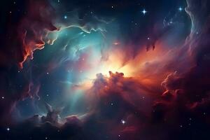 bunt Raum Galaxis Wolke Nebel. stary Nacht Kosmos. Universum Wissenschaft Astronomie. Supernova Hintergrund Hintergrund. generativ ai foto