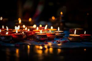 Kerzenlicht beim Diwali Festival indisch traditionell Festival foto