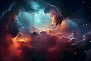bunt Raum Galaxis Wolke Nebel. stary Nacht Kosmos. Universum Wissenschaft Astronomie. Supernova Hintergrund Hintergrund. generativ ai foto