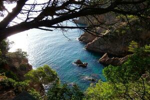 felsen und meer an der katalanischen costa brava, mittelmeer, blaues meer foto