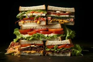 köstlich frisch Sandwiches. generieren ai foto