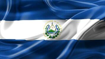 3d-illustration einer el salvador-flagge - realistische wehende stoffflagge foto