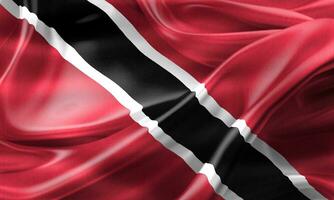 3d-illustration einer flagge von trinidad und tobago - realistische wehende stoffflagge foto