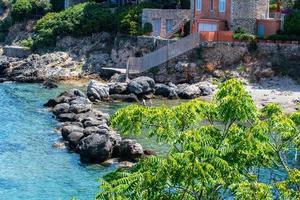 Blick auf eine Bucht in Porto Santo Stefano foto