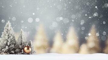 Winter Hintergrund mit Schneeflocken und Bokeh Wirkung. Weihnachten Hintergrund. generativ ai foto