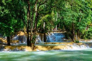 Tad Sae Wasserfall in Luang Prabang, Laos foto