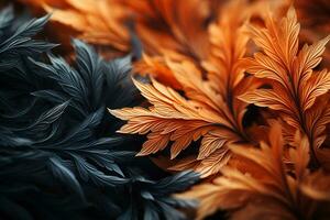 fallen Herbst Hintergrund mit Bokeh Wirkung, abstrakt Design mit Kopieren Raum. generativ ai foto