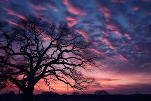 fesselnd Dämmerung Himmel mit Kopieren Raum, Ideal zum Hinzufügen Text oder Grafik zu Ihre Entwürfe. generativ ai foto