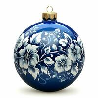 Blau Weihnachten Ornament. hoch Qualität. ai generativ foto
