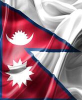 3D-Darstellung einer Nepal-Flagge - realistische wehende Stoffflagge foto