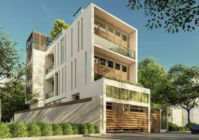 Gebäude Träume inspirierend Außen Design Ideen zum schön Residenzen 3d Rendern foto