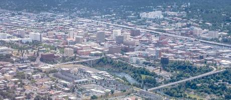 Antenne oder Spokane Washington aus dem Flugzeug foto