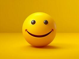 Gelb Smiley Emoji mit isoliert Hintergrund generativ ai foto