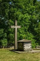 Jahrgang hölzern Kreuz foto