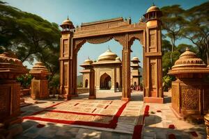 das Eingang zu ein Palast im Indien. KI-generiert foto