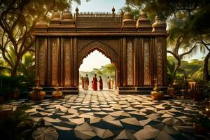 das Eingang zu ein Palast im Indien. KI-generiert foto