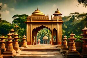 das golden Tor von das indisch Palast. KI-generiert foto
